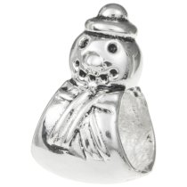 Sterling Silver Christmas SNOWMAN Bead for European Charm Bracelets