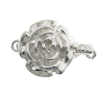 1x STERLING SILVER Rose Flower 1 STRAND CLASP 12mm
