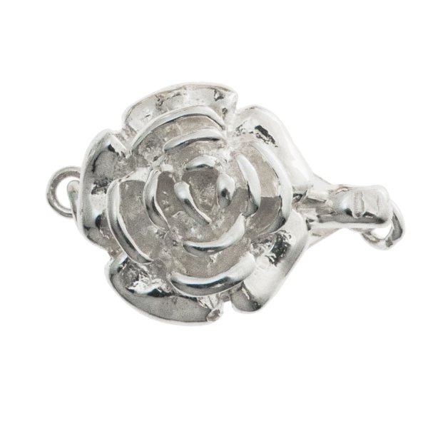 1x STERLING SILVER Rose Flower 1 STRAND CLASP 12mm