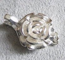 1x STERLING SILVER Rose Flower 1 STRAND CLASP 12mm