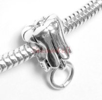 Sterling silver PUMPKIN Dangle CHARM BEAD for European Charm Bracelets with 6mm ring