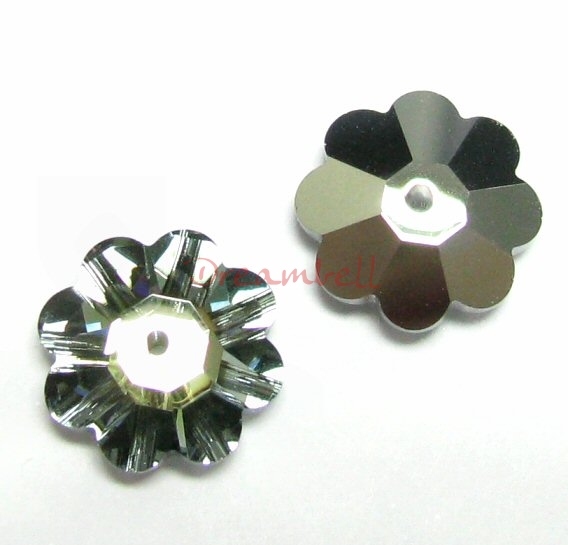 4x Swarovski Elements Crystal 3700 Margarita Beads Sage M-foiled 12mm