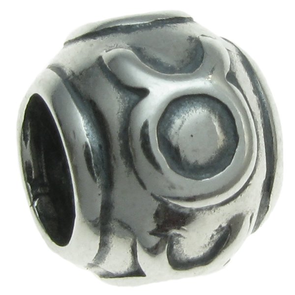 Sterling Silver Zodiac TAURUS Bead Tube for European Charm Bracelets