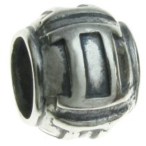 Sterling Silver Zodiac GEMINI Bead Tube for European Charm Bracelets