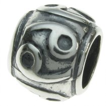 Sterling Silver Zodiac CANCER Bead Tube for European Charm Bracelets