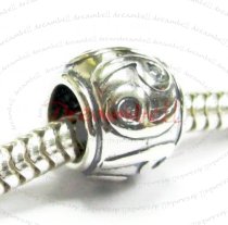 Sterling Silver Zodiac CANCER Bead Tube for European Charm Bracelets