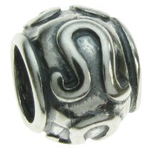 Sterling Silver Zodiac LEO Bead Tube for European Charm Bracelets