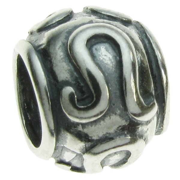 Sterling Silver Zodiac LEO Bead Tube for European Charm Bracelets