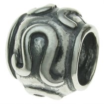 Sterling Silver Zodiac LEO Bead Tube for European Charm Bracelets