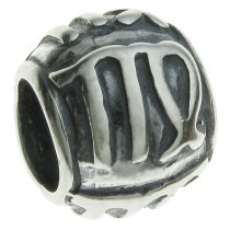 Sterling Silver Zodiac VIRGO Bead Tube for European Charm Bracelets