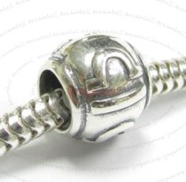 Sterling Silver Zodiac LIBRA Bead Tube for European Charm Bracelets
