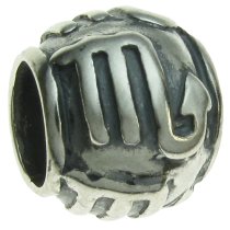 Sterling Silver Zodiac SCORPIO Bead Tube for European Charm Bracelets