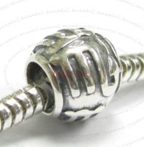 Sterling Silver Zodiac SCORPIO Bead Tube for European Charm Bracelets