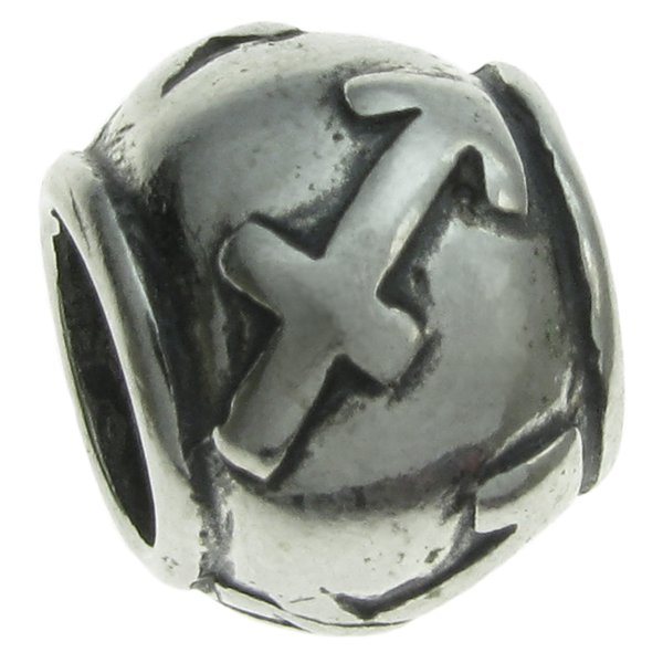 Sterling Silver Zodiac SAGITTARIUS Bead Tube for European Charm Bracelets