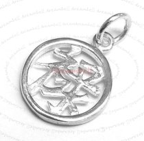 1x Sterling Silver Chinese Word "TREASURE" Dangle Charm Bead 11mm
