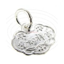 Sterling Silver Chinese Greeting Word LONG LIFE FORTUNE Dangle Charm Bead