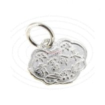 Sterling Silver Chinese Greeting Word LONG LIFE FORTUNE Dangle Charm Bead