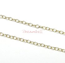 12″ x 14K Gold filled Bead OVAL RING Cable Chain 2.2mm