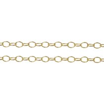 12" x 14K Gold filled Bead OVAL RING Cable Chain 2.2mm