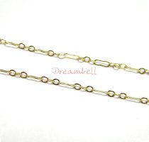 12" x 14K Gold filled Bead 3+1 Cable RING Chain 2mm