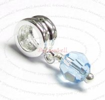 1x Sterling Silver Birthstone March Danlge Crystal Bead for European Charm Bracelets Using Swarovski Elements Crystal