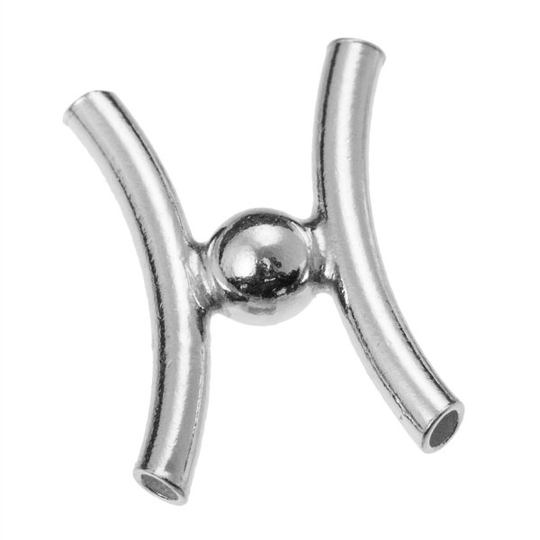 8x Sterling Silver Twin curve Tube Bead Spacer 12mm
