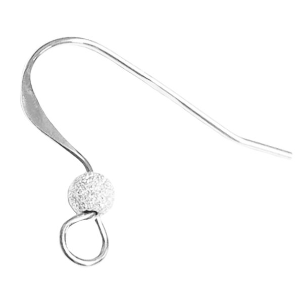 10x Sterling Silver ear wire French Hook Earwires STARDUST Ball