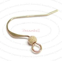 4x 14K Gold Filled ear wire French Hook Earwires STARDUST Ball