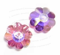 4x Swarovski Elements Crystal 3700 Margarita Beads Rose AB 12mm