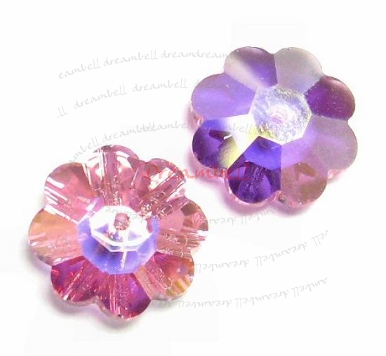 4x Swarovski Elements Crystal 3700 Margarita Beads Rose AB 12mm