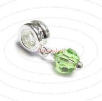 1x Sterling Silver Birthstone August Danlge Crytal Bead for European Charm Bracelets Using Swarovski Elements Crystal