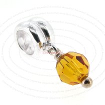 1x Sterling Silver Birthstone November Danlge Crystal Bead for European Charm Bracelets Using Swarovski Elements Crystal
