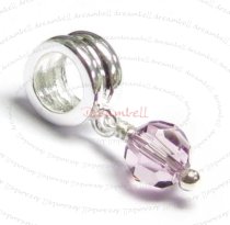 1x Sterling Silver Birthstone June Danlge Crystal Bead for European Charm Bracelets Using Swarovski Elements Crystal