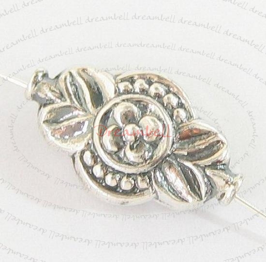 2x Bali Sterling Silver Flower Focal Bead 21mmx 12.3mm