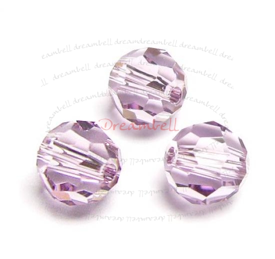 12 x Swarovski Crystal Elements Round Faceted 5000 Lt Amethyst 6mm