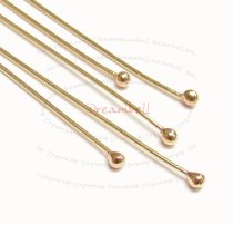 10x 14K Gold Filled Head pins DOT Ball Headpins Head pins 24ga 1″