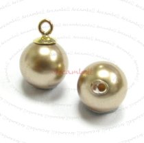 4x Swarovski crystal 5818 Bronze Pearl ROUND half drilled 6mm
