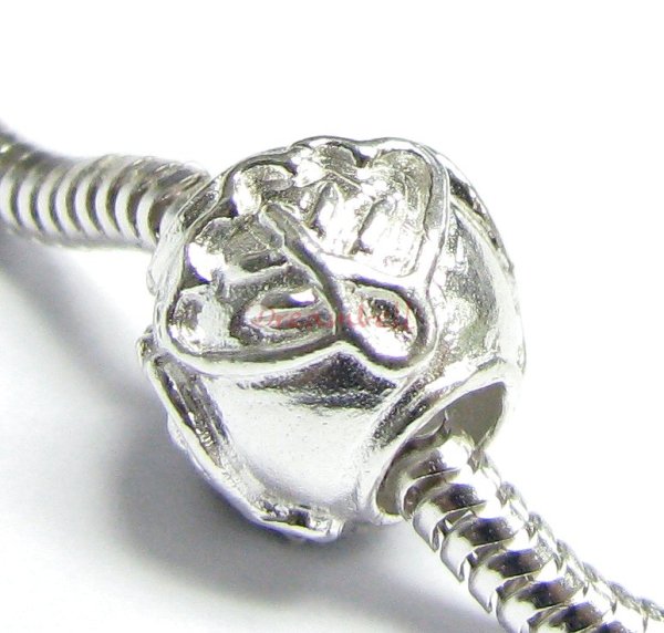Sterling Silver LEAF Bead for European Charm Bracelets