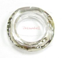 Swarovski 4139 Round Cosmic Ring Frame Silver Shade 20mm