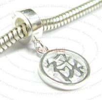 Sterling Silver Chinese Word TREASURE" Dangle Bead for European Charm Bracelets