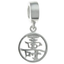 Sterling Silver Chinese Word LONG LIFE″ Dangle Bead for European Charm Bracelets