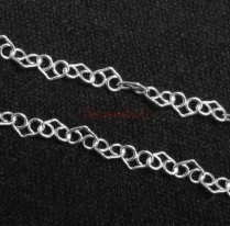 12″ Sterling silver bead 4mm LOVE Heart link Chain 040