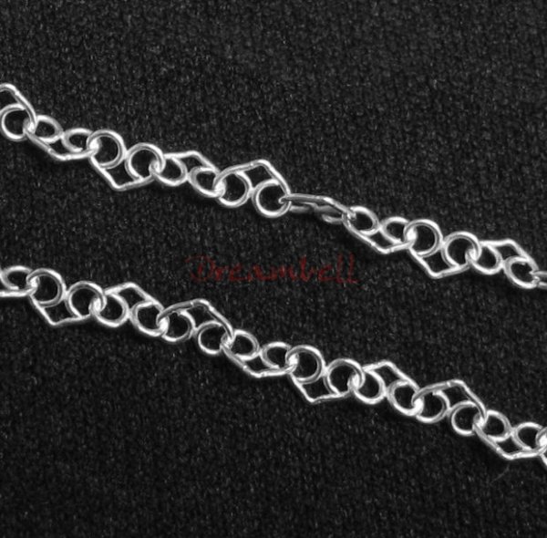 12" Sterling silver bead 4mm LOVE Heart link Chain 040