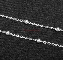 12″ Sterling silver bead 3mm BALL Link Chain 035
