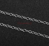 12" Sterling silver bead 1512 OVAL RING Cable Link Chain