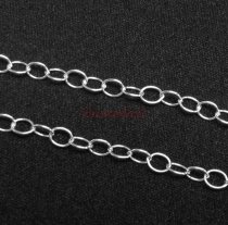 12″ Sterling silver bead 2207 OVAL RING Cable Link Chain