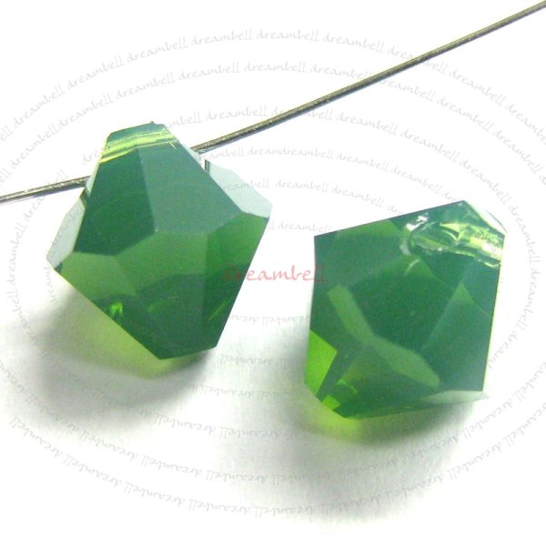 12x Swarovski crystal 6301 Top Drill Bicone Palace Green Opal 6mm