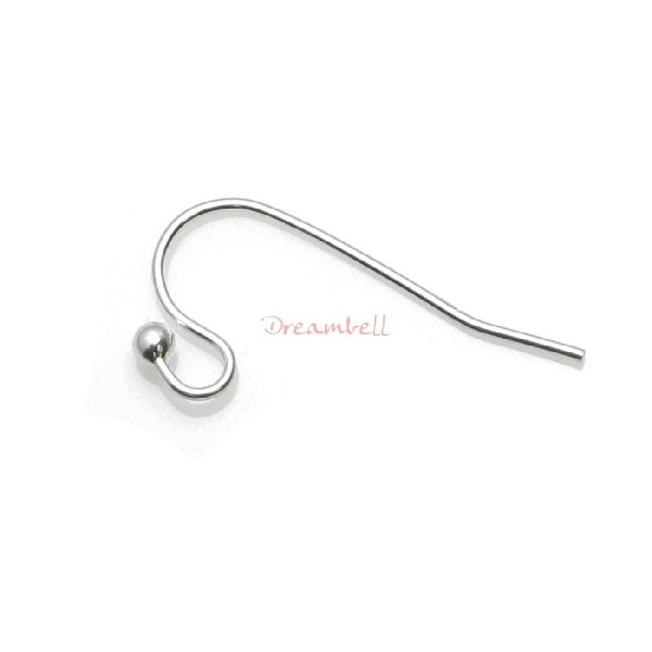 10 Sterling Silver French Hook earwires DOT BALL HOOK
