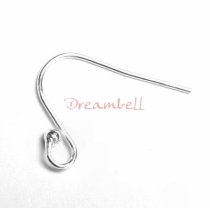 10 Sterling Silver French Hook earwires DOT BALL HOOK