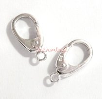 1x Sterling Silver Oval Lobster Clasp bead 5.8mm x 9.4mm